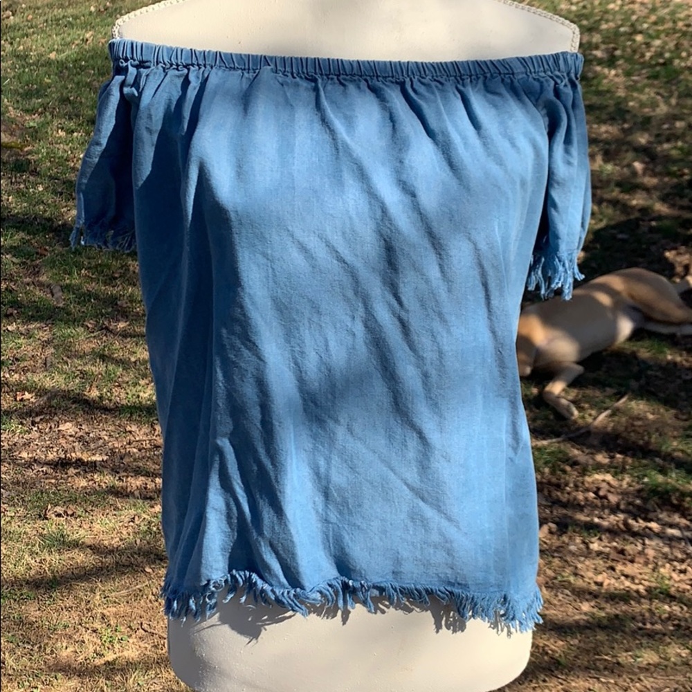 Jean off the shoulder top